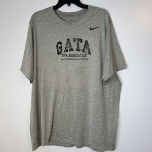 Nike Dri-fit Crew Neck T-shirt‎ Swoosh Logo GATA Double Stitched